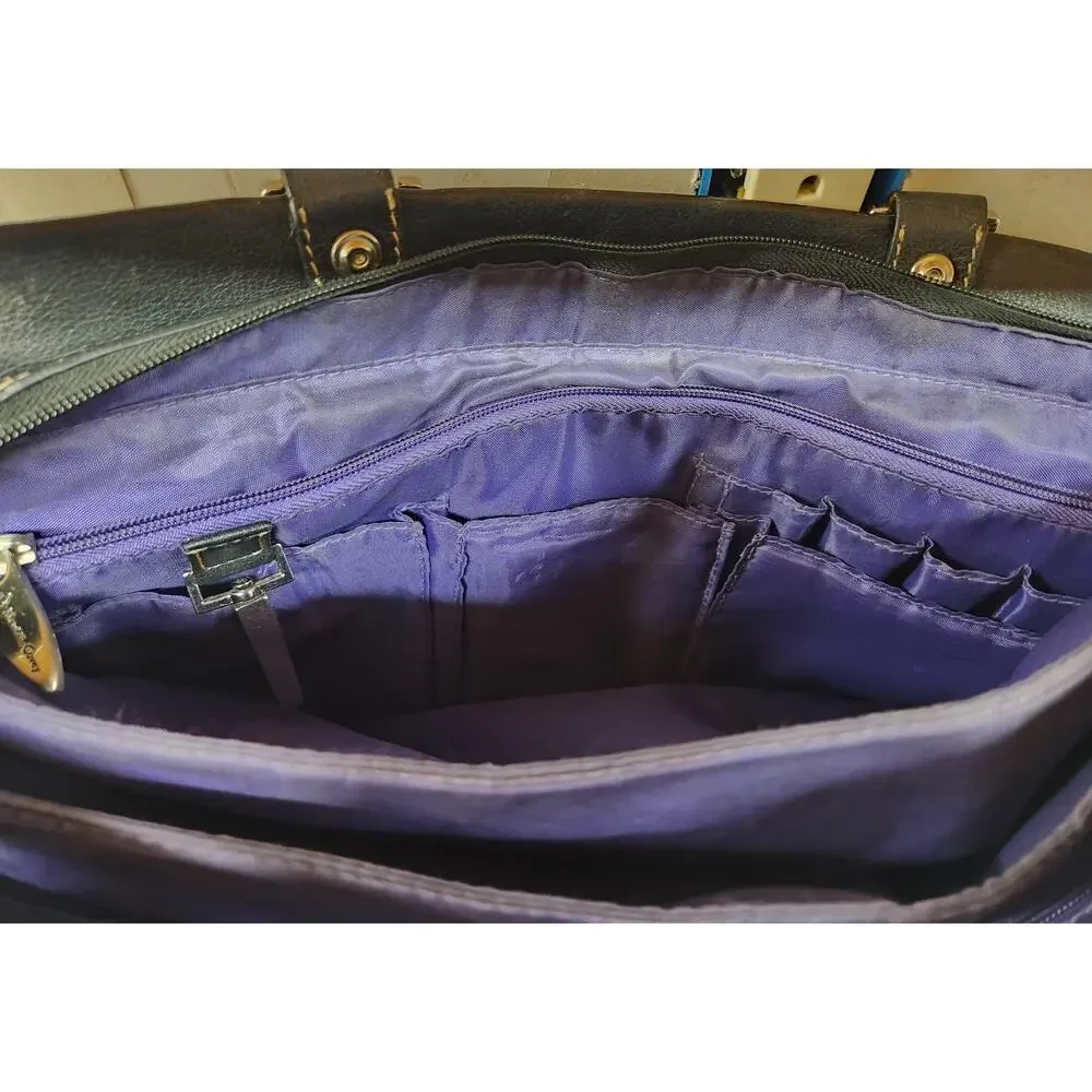 Franklin Covey Black Leather Buisness Computer Bag 12